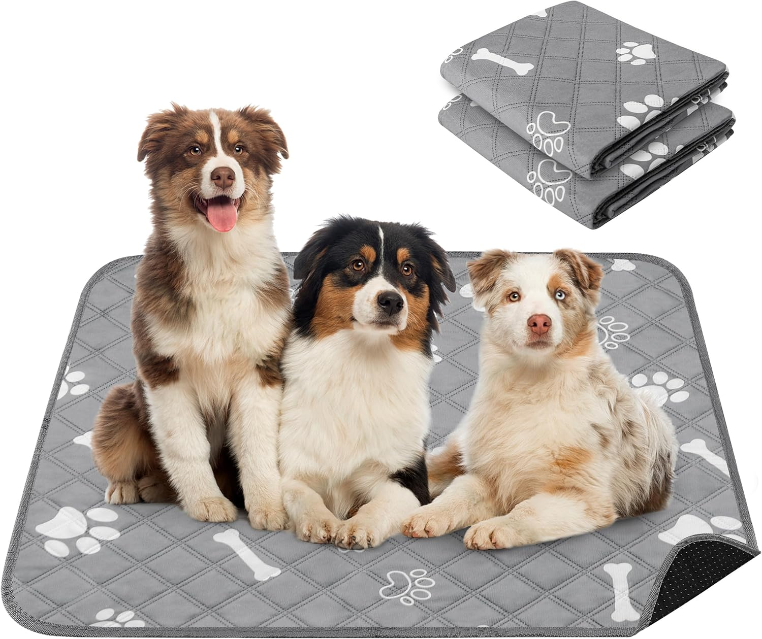 Patiencet Washable Pee Pads for Dogs, 36'' X 48" Reusable Puppy Pads with Super Absorbent, 2 Pack Puppy Potty Pads with Waterproof Bottom for Pet Training, Housebreaking and Incontinence image number 1