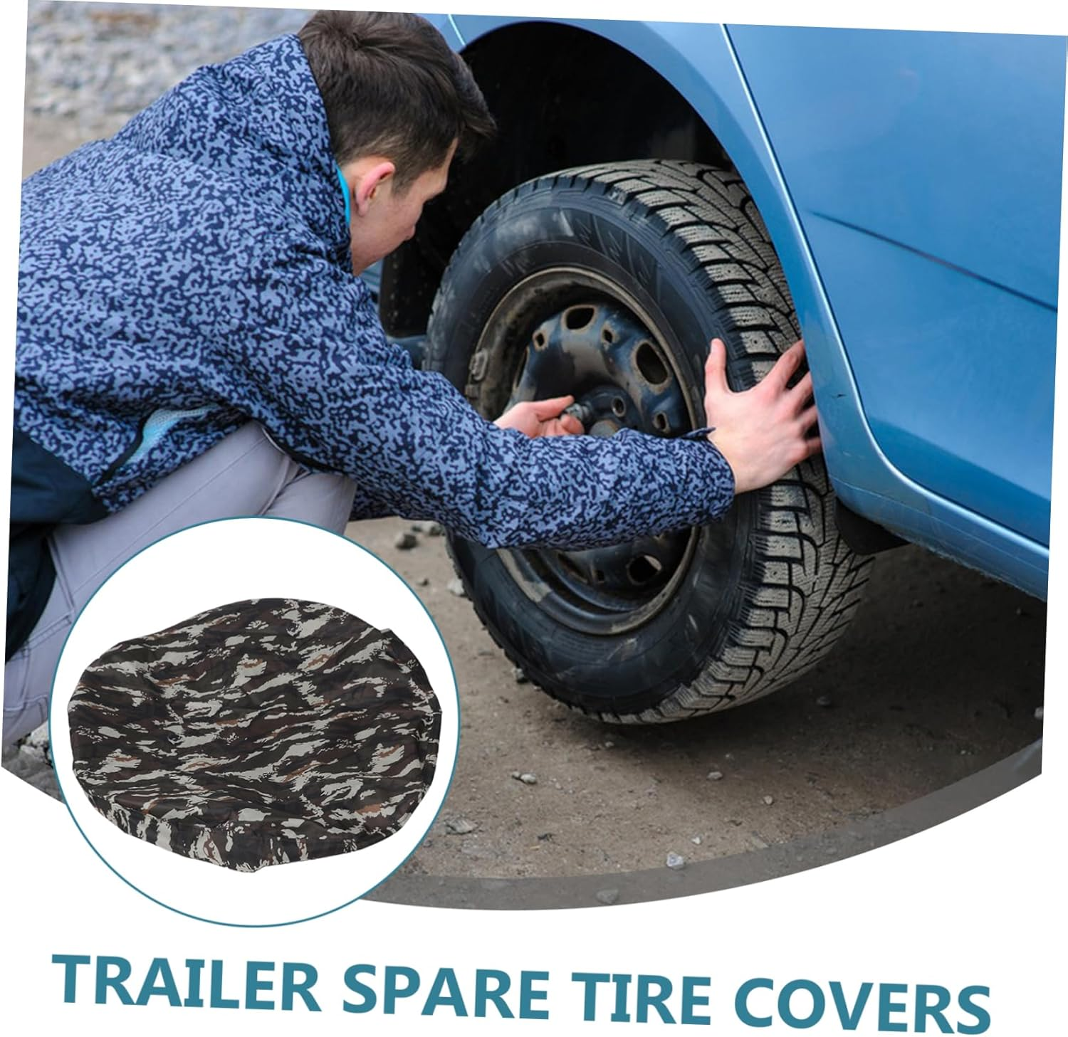 SWOOMEY Camouflage Tire Covers Oxford Cloth Wheel Protectors for SUV Truck Rv Camping image number 3