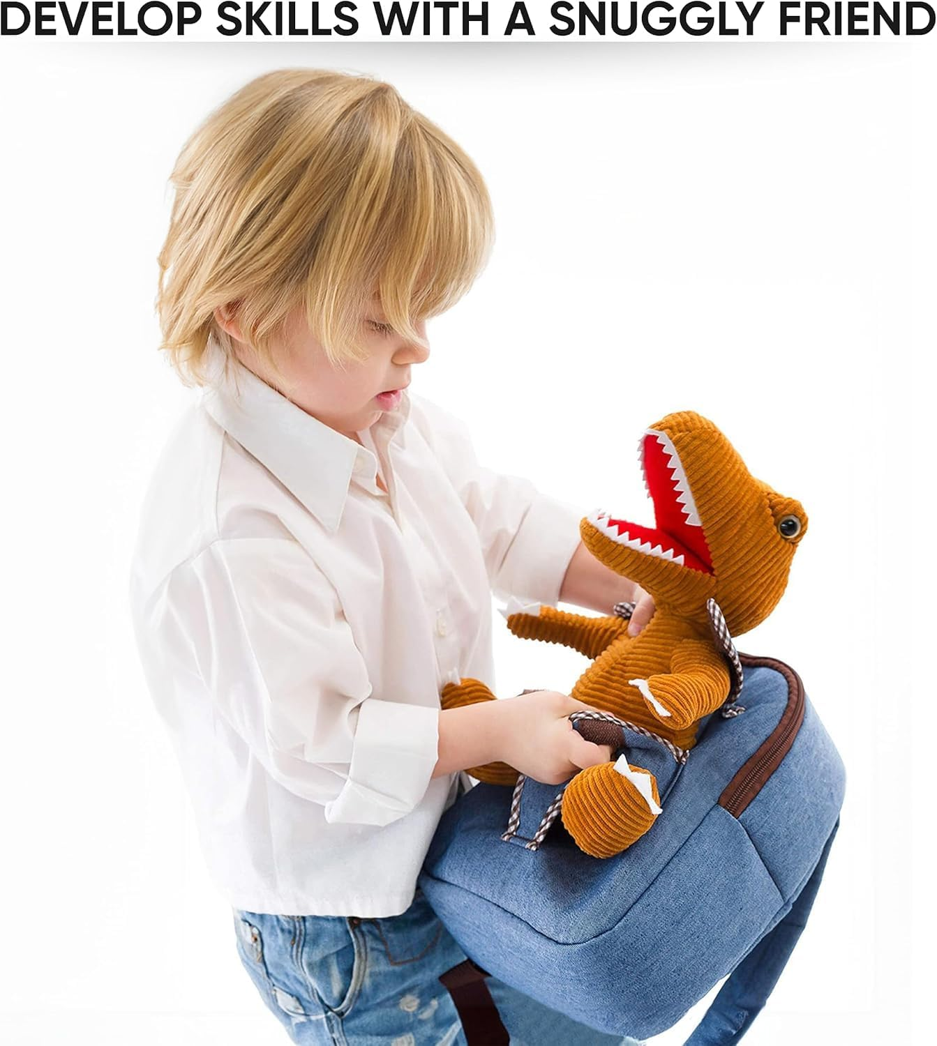 Jiaozoum Schoolbag Backpack for Boys, Dinosaur Book Bag with Adjustable Shoulder Straps & Padded Back, New Semester Gifts Bag for Children 2-5 Y.O. image number 1