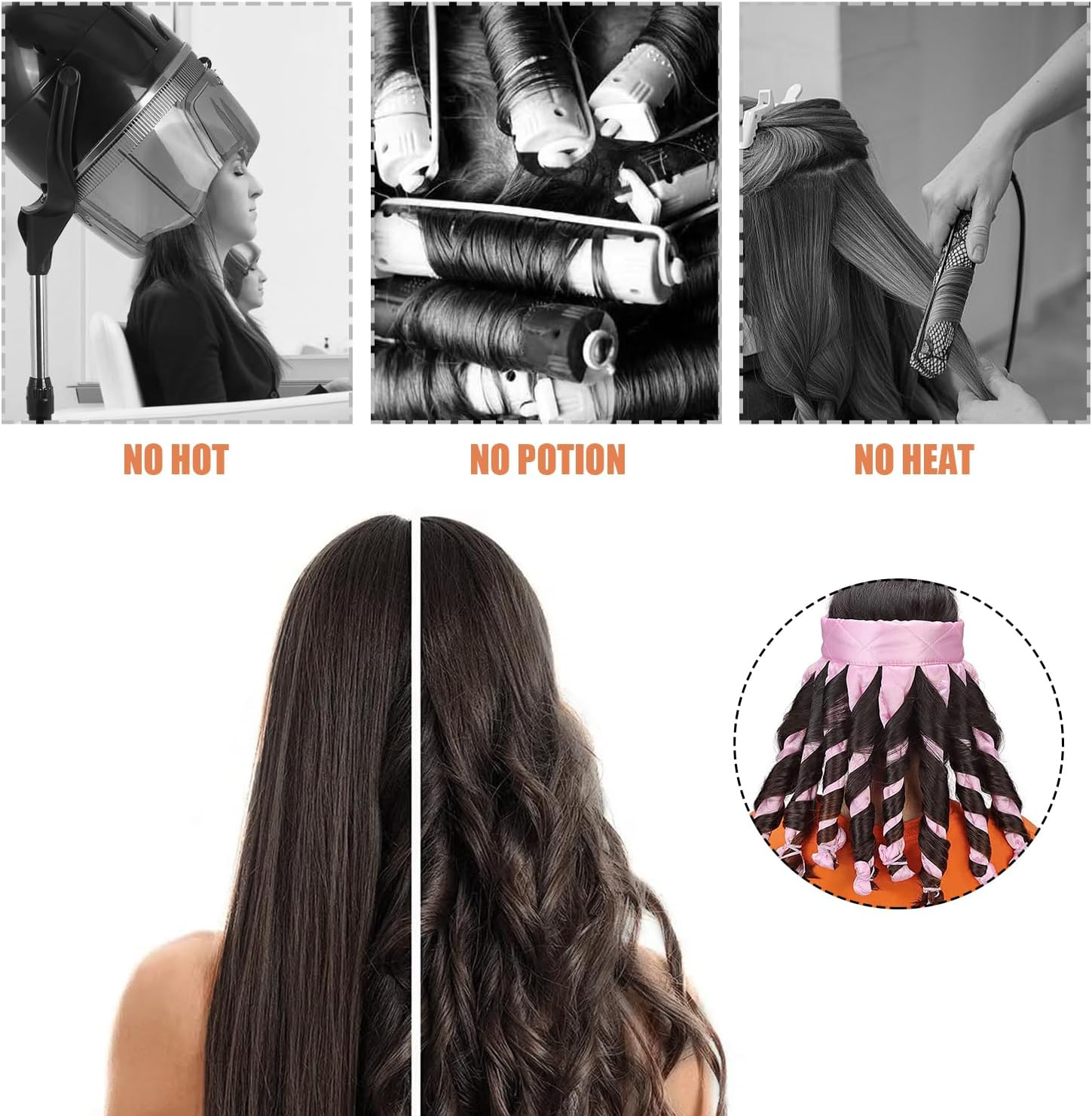 SYEYCW 1 Pcs Octopus Curling Rod, Soft No Heat Hair Curlers, Heatless Curling Rod Headband, Hair Curlers for Sleeping Overnight, Hair Curlers for Long Hair, DIY Curlers Hair Styling Tools, Pink