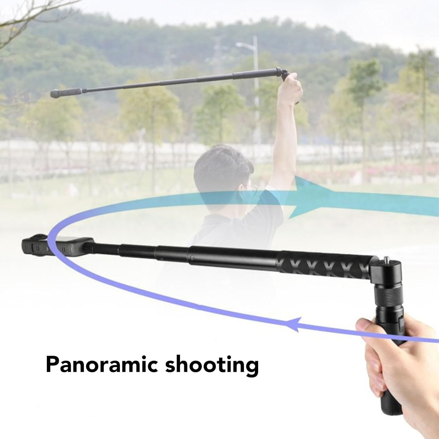 Invisible Selfie Stick for Insta360 X4, X3, ONE X2, ONE X, ONE RS Action Cameras, Extendable 28Cm to 120Cm, with Time Handle Tripod