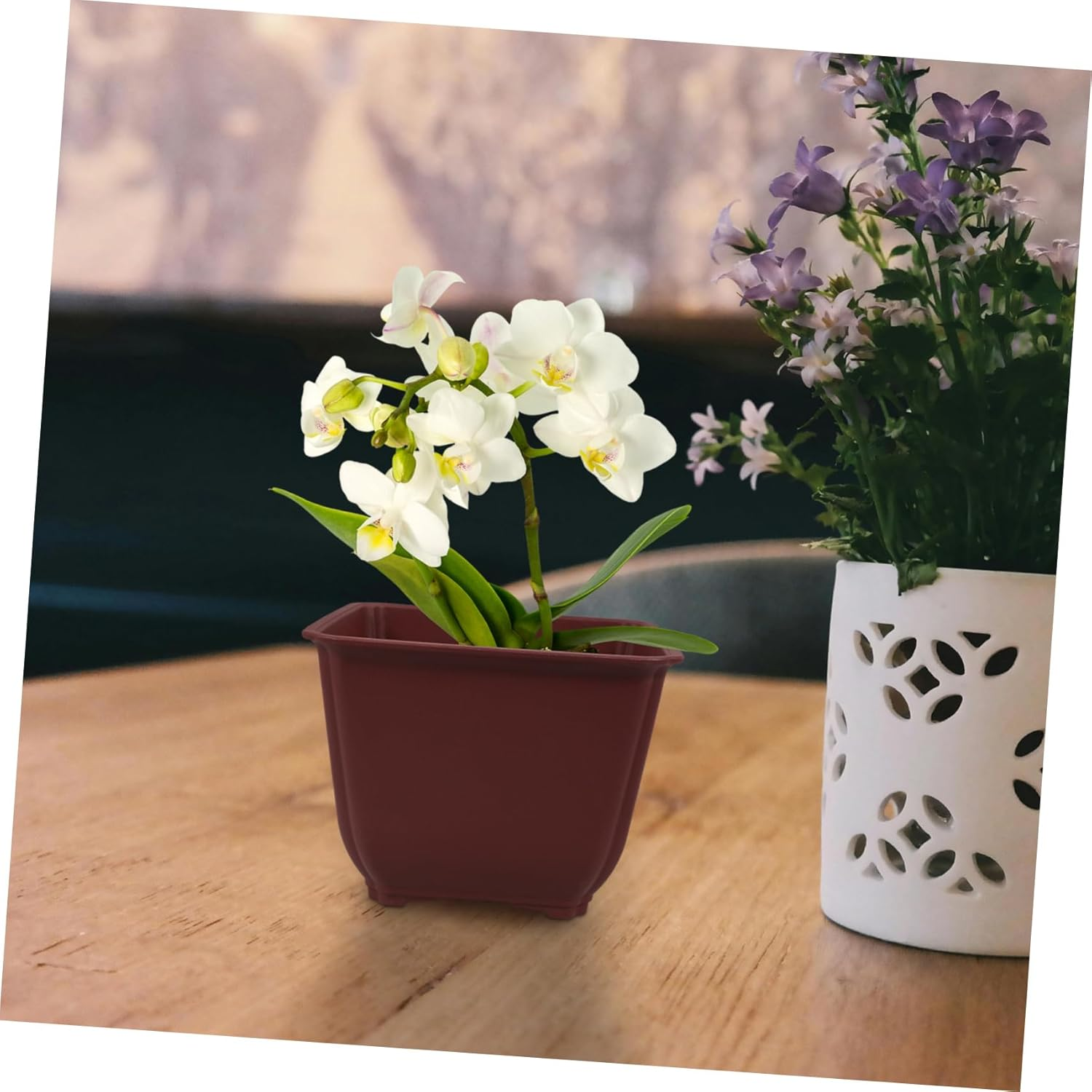 BUTIFULSIC 5Pcs Square Flower Pots Drainage for and Plants for Indoor and Outdoor Gardening image number 3