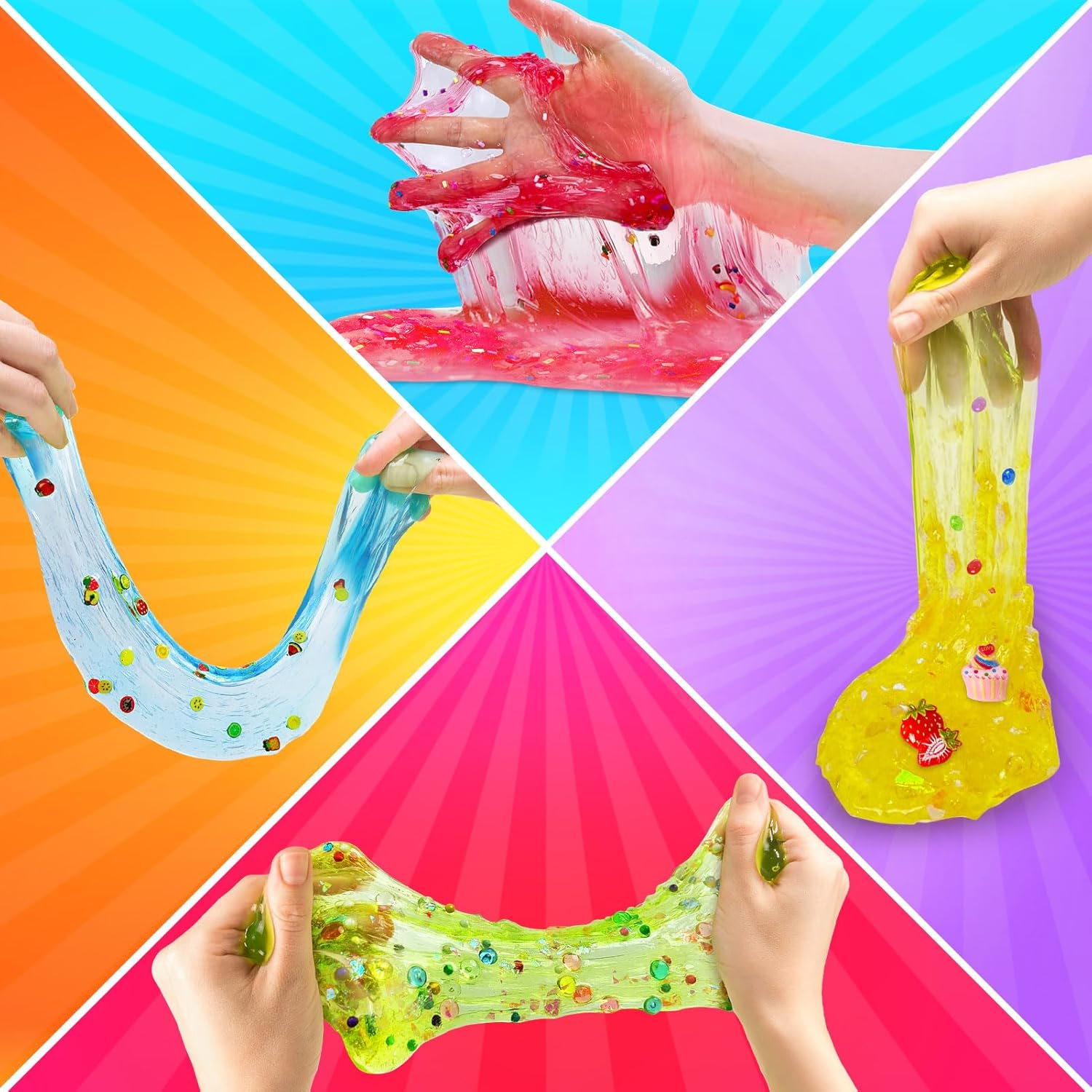 12 Cups DIY Slime Kit Slime Making Kit for Girls 10-12 Crystal Clear Slime Glow in the Dark Slime with Add-Ins Foam Balls Charms Slime Party Favours Gift Toys for Kids image number 1