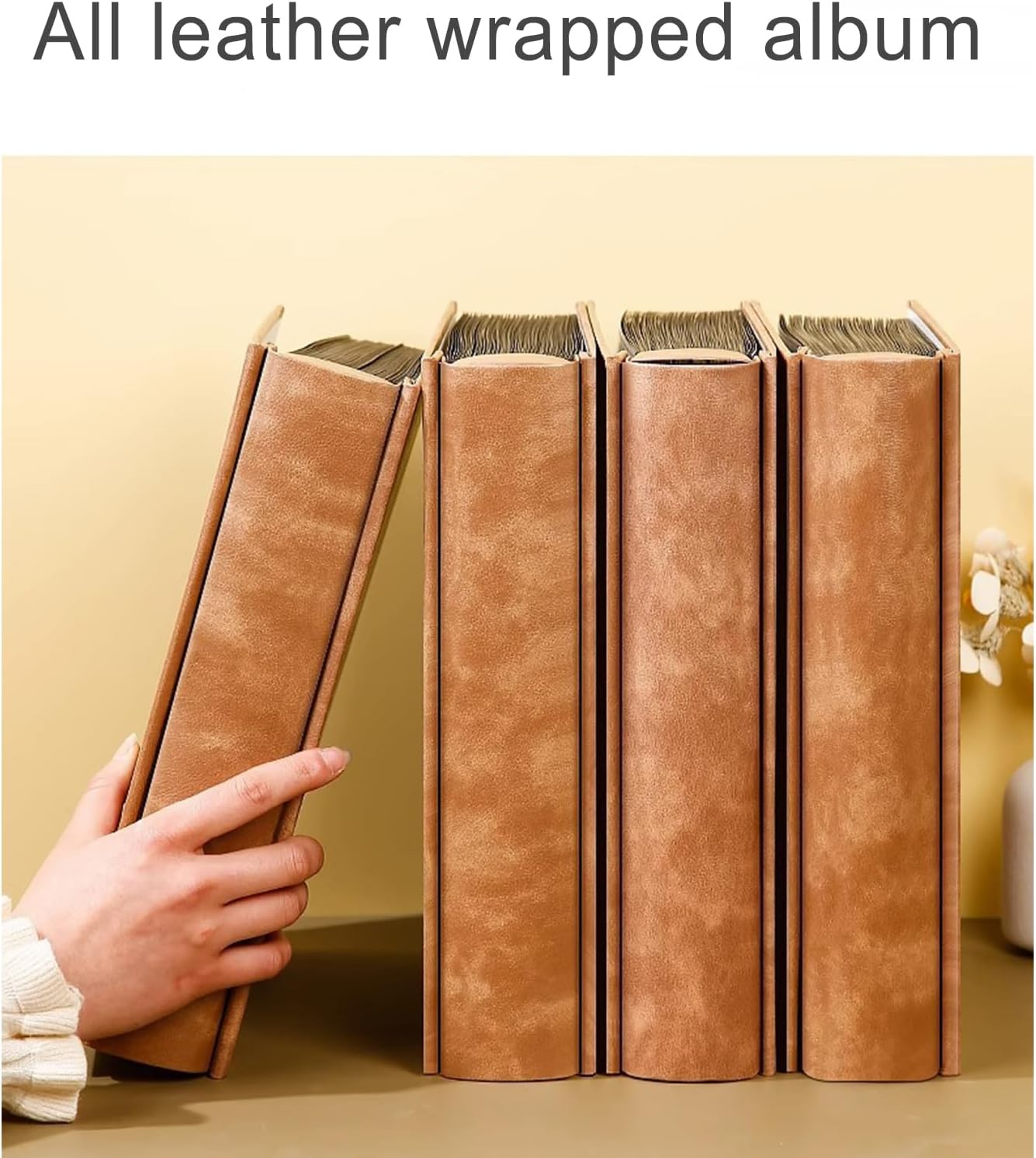 Photo Book,7 Inch Family Photo Album - Large Capacity, Modern Card Keepsake Book for Personal Baby Family Pet Graduation - Happy Tree Green image number 6