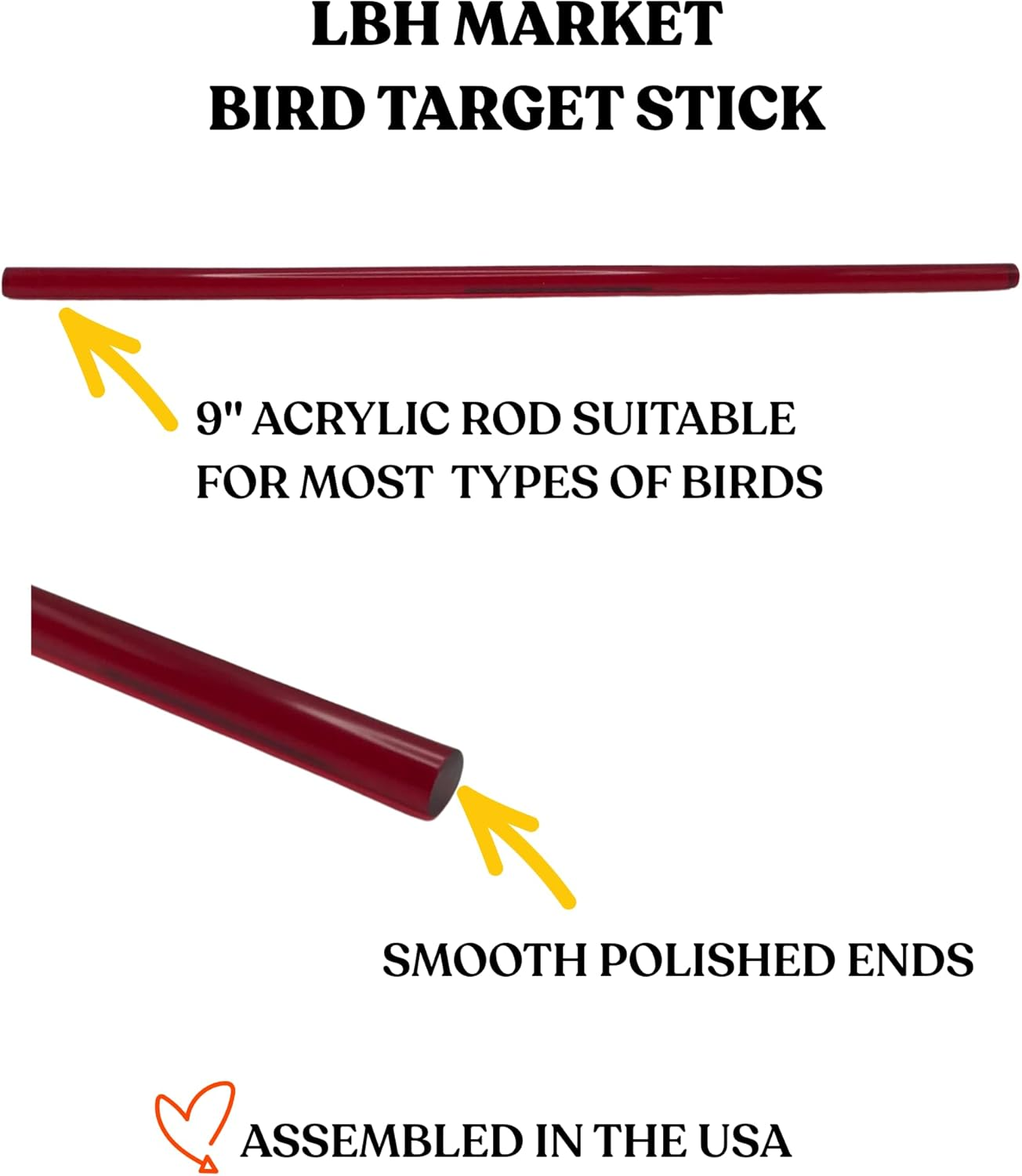 LBH Market Bird Clicker Training Kit with Target Stick, Red or Yellow, Professional Training Set for All Bird Breeds image number 1