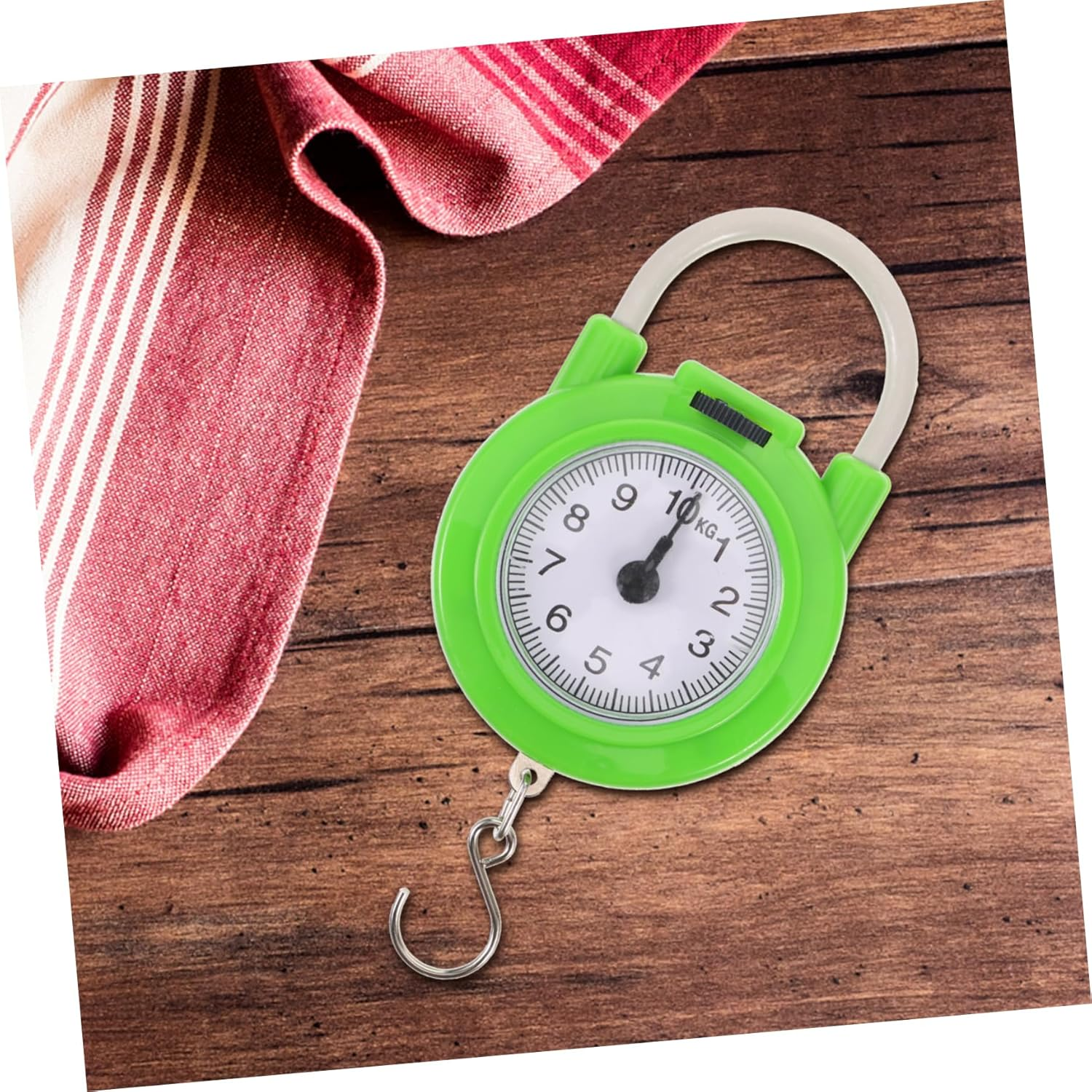 VINTORKY Manual Spring Luggage Scale Hook Portable Small Travel Suitcase Weight Scale High Precision Lightweight Fluorescent Green image number 1