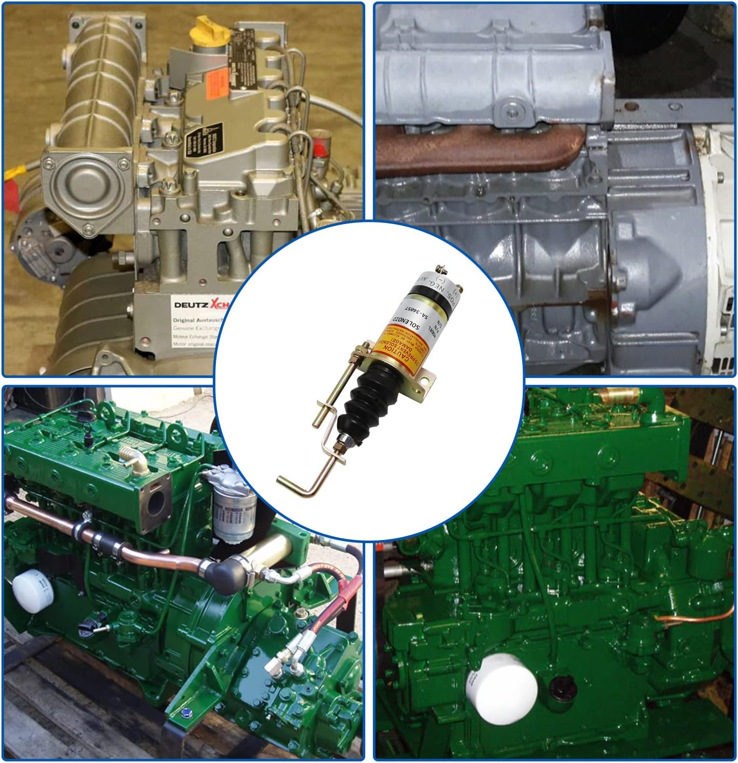 12V Fuel Shut off Solenoid, Stop Solenoid Valve 1502-12C7U2B2S1 366-07197 SA-3405T, Replacement for Lister Petter LPWS LPWT Excavator Engine Genset with Bracket 2 Pins image number 2