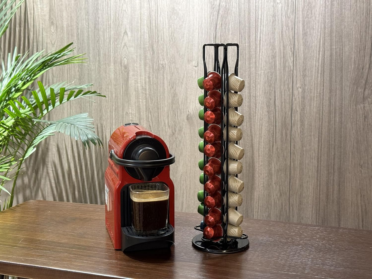 DECORBREW Coffee Pod Holder Storage Stand Kitchen Organizer Compatible with Nespresso Originalline Coffee Pods Capsules Black Stores 40 Pods（Coffee Pods Excluded） image number 3