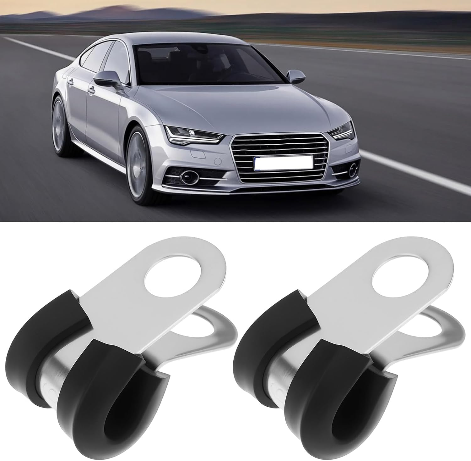 24Pcs Brake Line Clamps Rubber Lined P Clips for 3/16 Pipes Car Tools image number 4