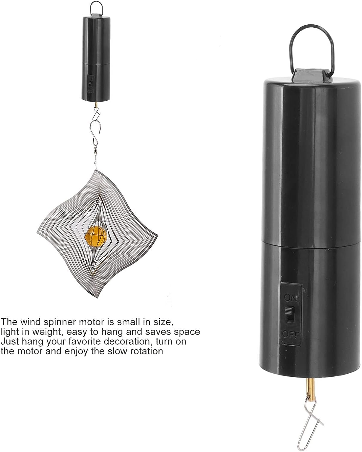 Wind Spinner Motor, 6.6Lb Load Electric Rotating Motor for Wind Chime, Black Battery Operated Hanging Display Motor Disco Ball Motor for Sun Catcher, Baby Crib Ornament Outdoor image number 5
