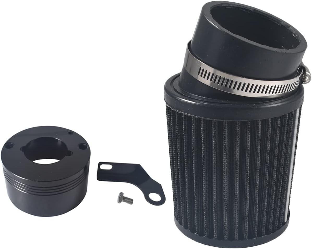 Black Air Filter Adapter for Predator 301Cc 420Cc Go Cart 11Hp 13Hp for Honda GX340 GX390 Clone Engine Go Kart Mud Boats Racing Lawnmower Minibike for Gx270S 13/15Hp Chinese Ohvs