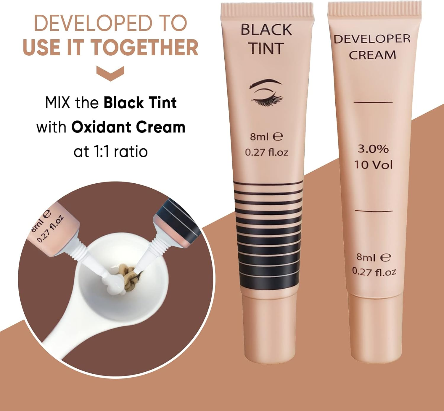 Lomansa Eyelash Tint Kit Black Lash Tint, Eyebrow Tint, Achieve Voluminous Keratin Colors Kit with Complete Tools for Salon or Home Use image number 3