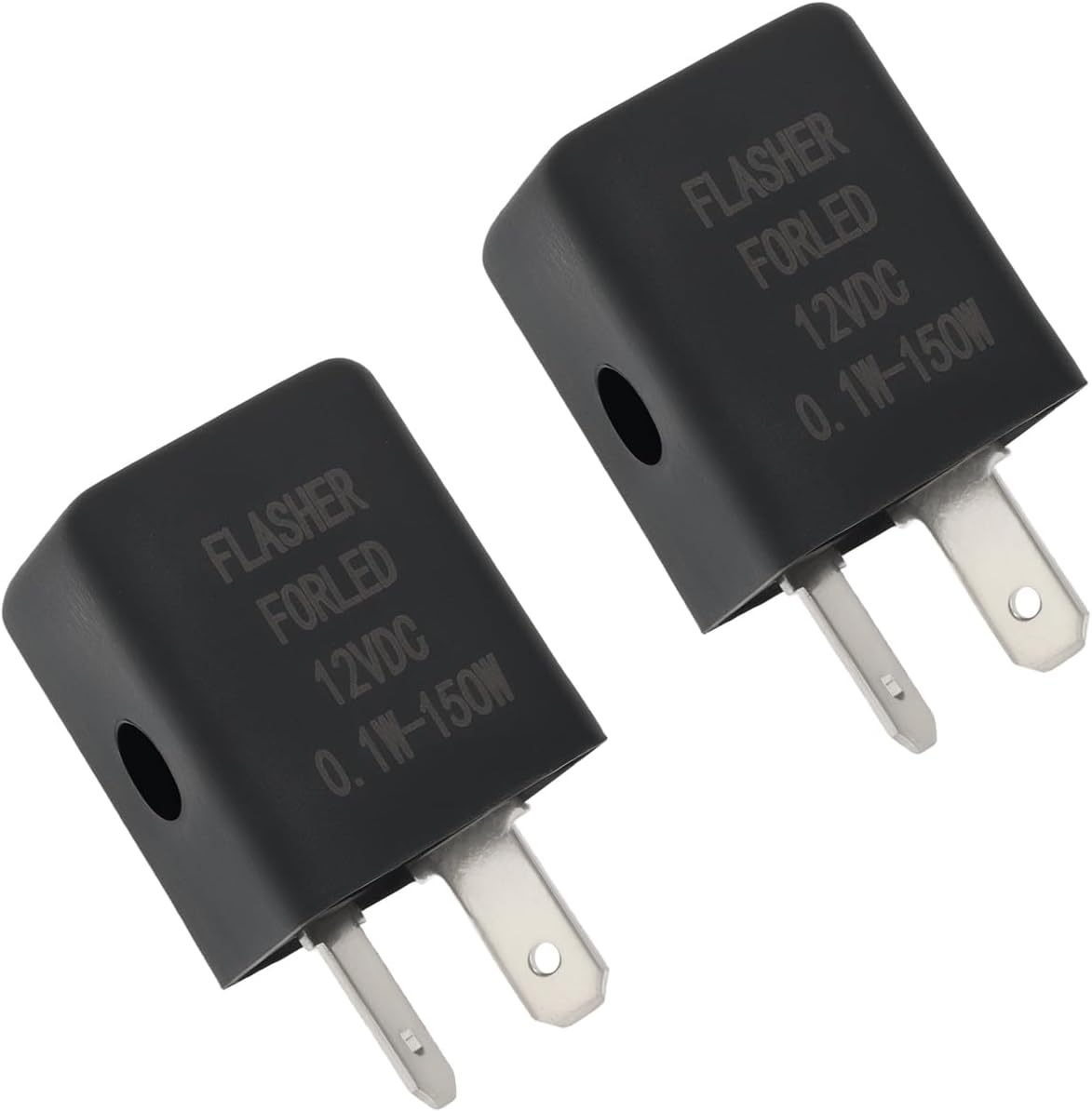 Emsea 2Pcs 12V Flasher Relay 2 Pin Motorcycle Flasher Relay Led Indicator Relay Audible Beeping Turn Signal Relay for Motorcycle, 0.1-150W Load Capacity