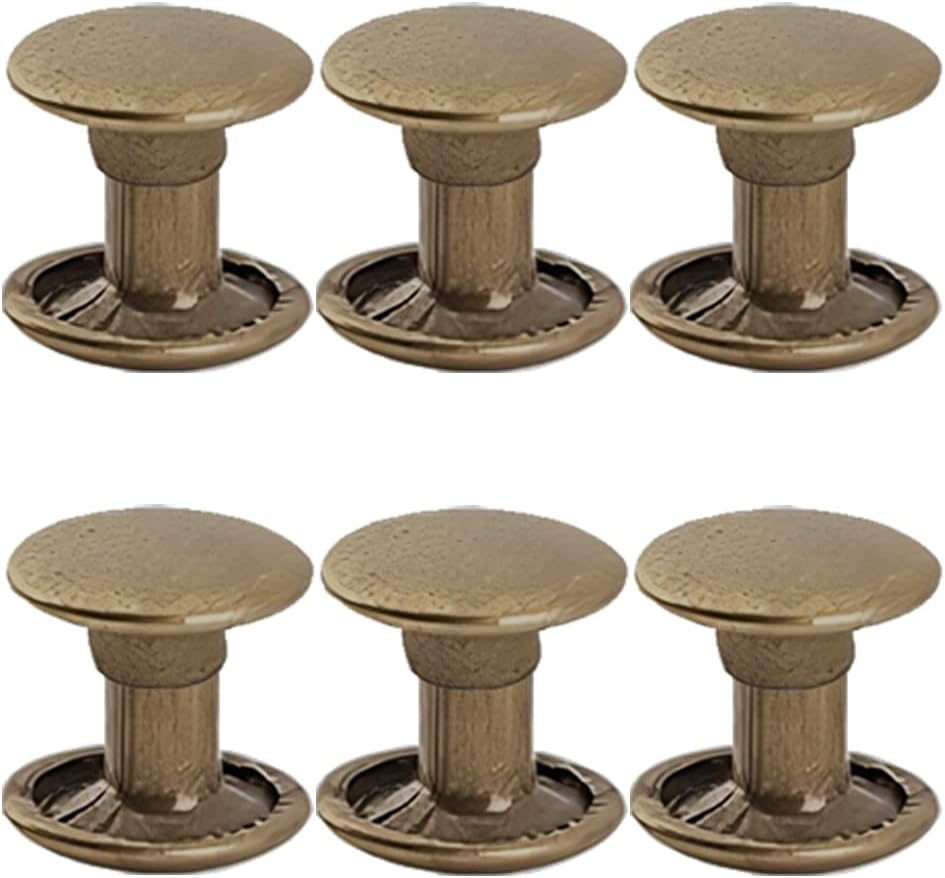 300Sets Leather Rivets Double Cap Rivet Tubular Metal Studs Repairs Decoration Craft Accessories for Leather Craft Clothes Shoes Bags Belts (6Mm Bronze)