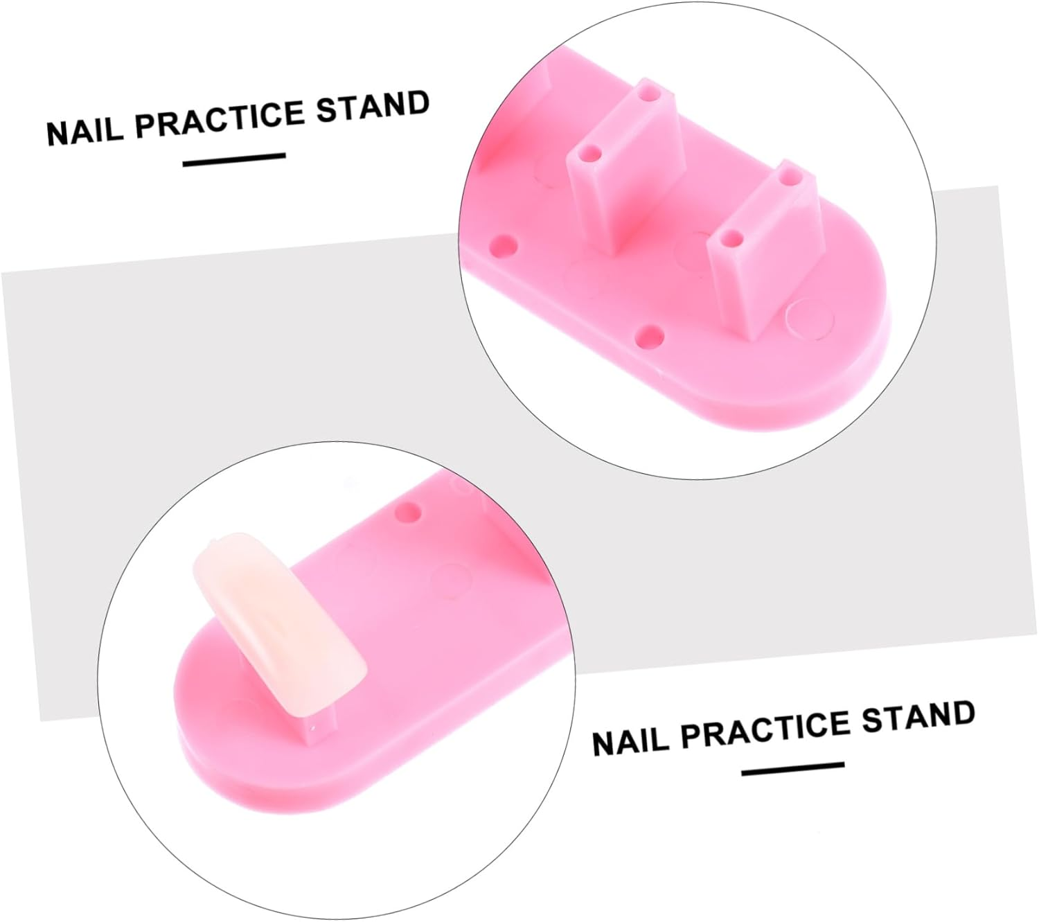 Baluue 9Pcs Nail Art Practice Stands Display Holder with Fake Nail Tips for Manicure Training at Home Salon Stable Base For image number 3
