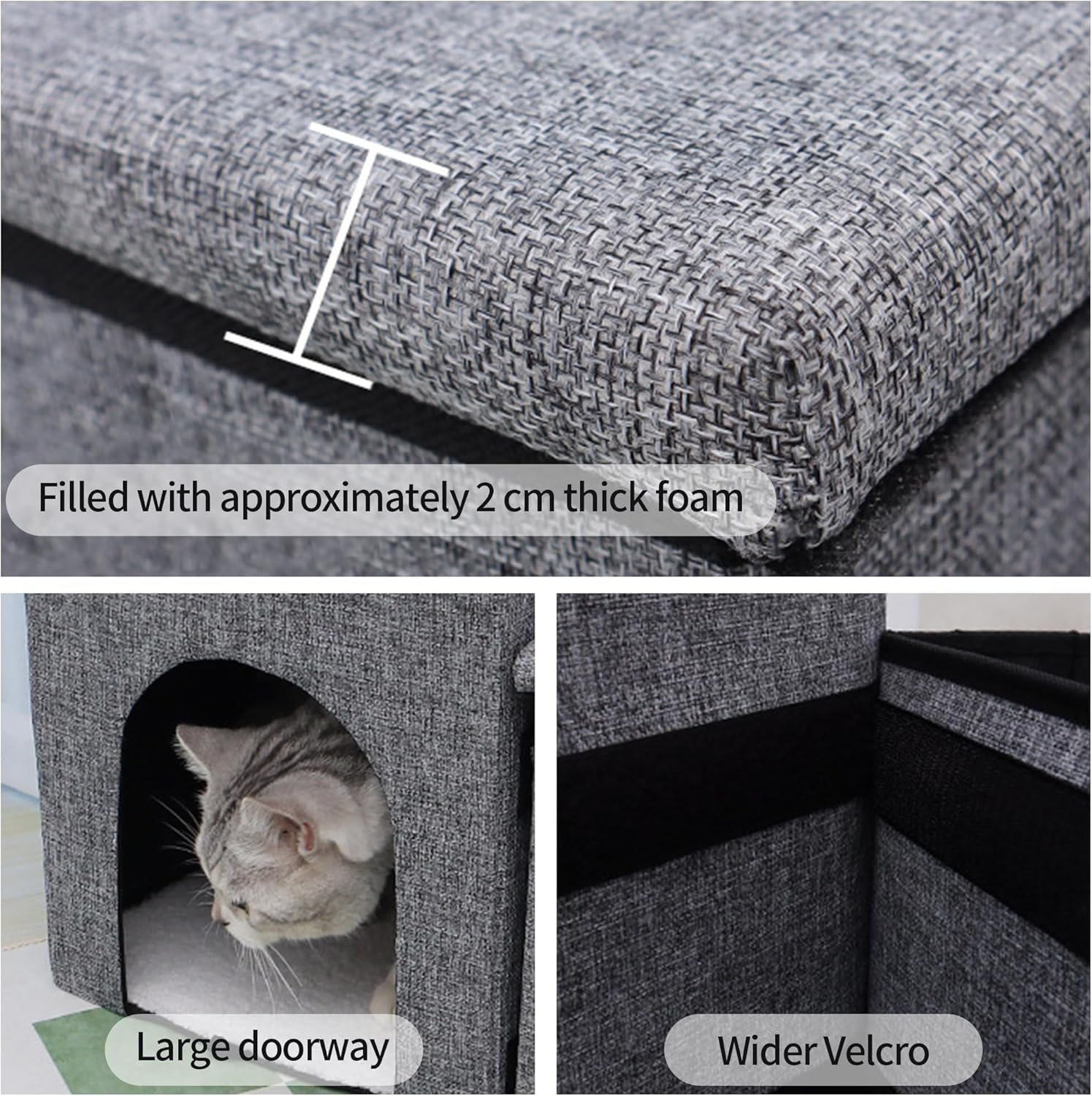 Incifuerza Dog Step Stairs with Storage, Foldable 3-Step Pet Ladder for High Beds, Window, Couch, Portable Cat & Puppy Steps, Dog Stair Ramp with Storage Box image number 3