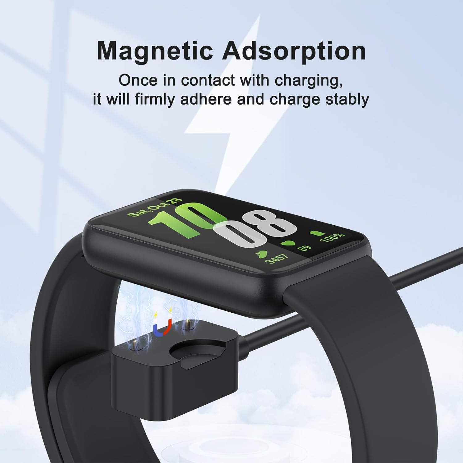 Leonids Charger for Samsung Galay Fit 3 Charger, 1M/3.3Ft USB C Charging Dock for Samsung Galaxy Fit 3 SM-R390 (Black, USB-C) image number 4