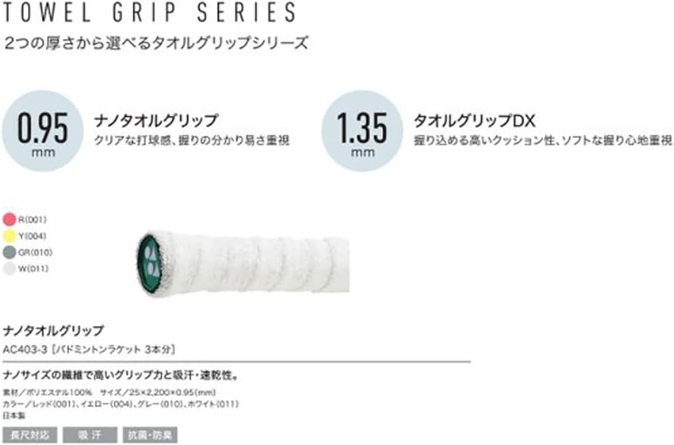 Yonex Badminton Grip Tape, Nano Towel Grip (3 Badminton Rackets) image number 1