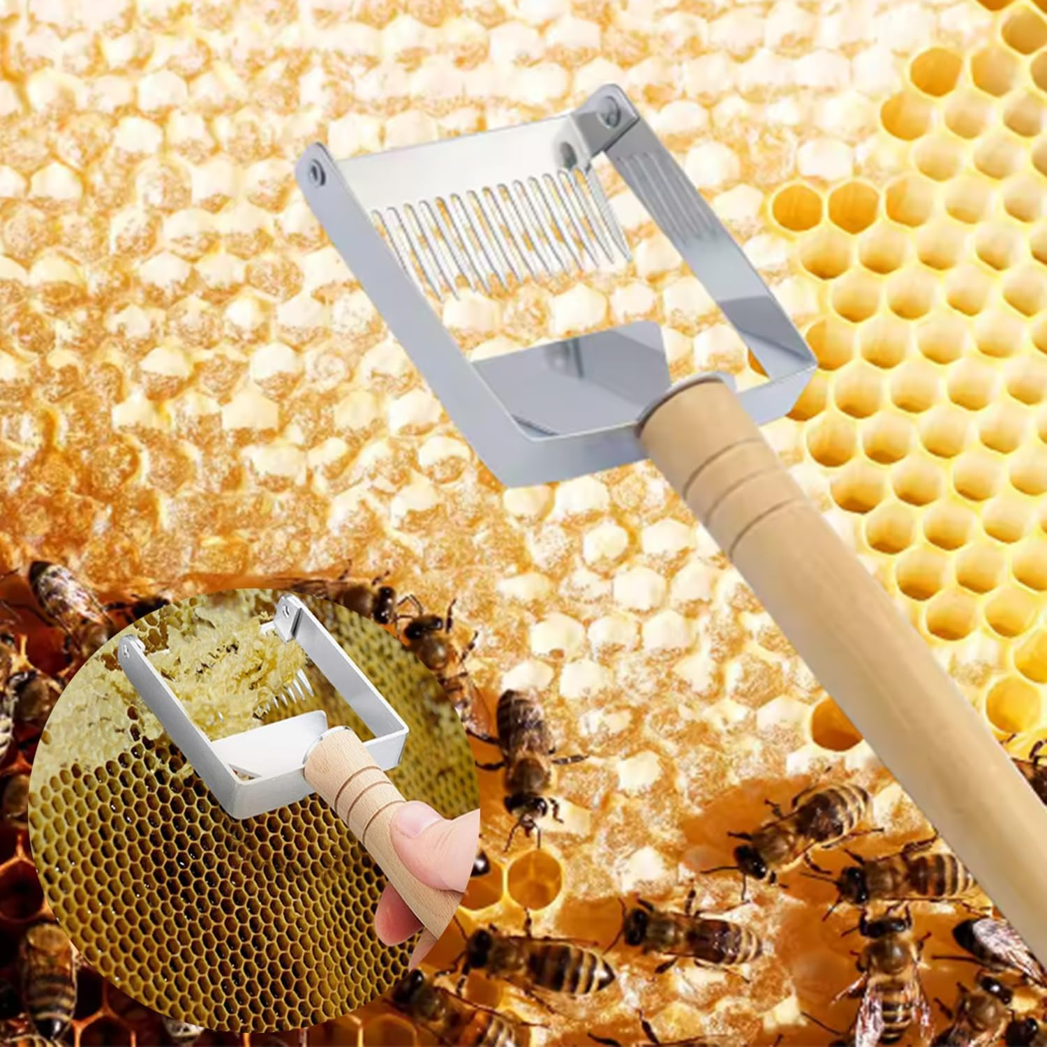 Roczential Bee Keeping Starter Kit,Beekeeping Supplies,Includes Smoker,Beehive Clip,Gloves,Bee Brush,Dcraper,Fork,Beehive Cage,Marking Tube,Feeder,For Beginners and Professional Beekeeper image number 1