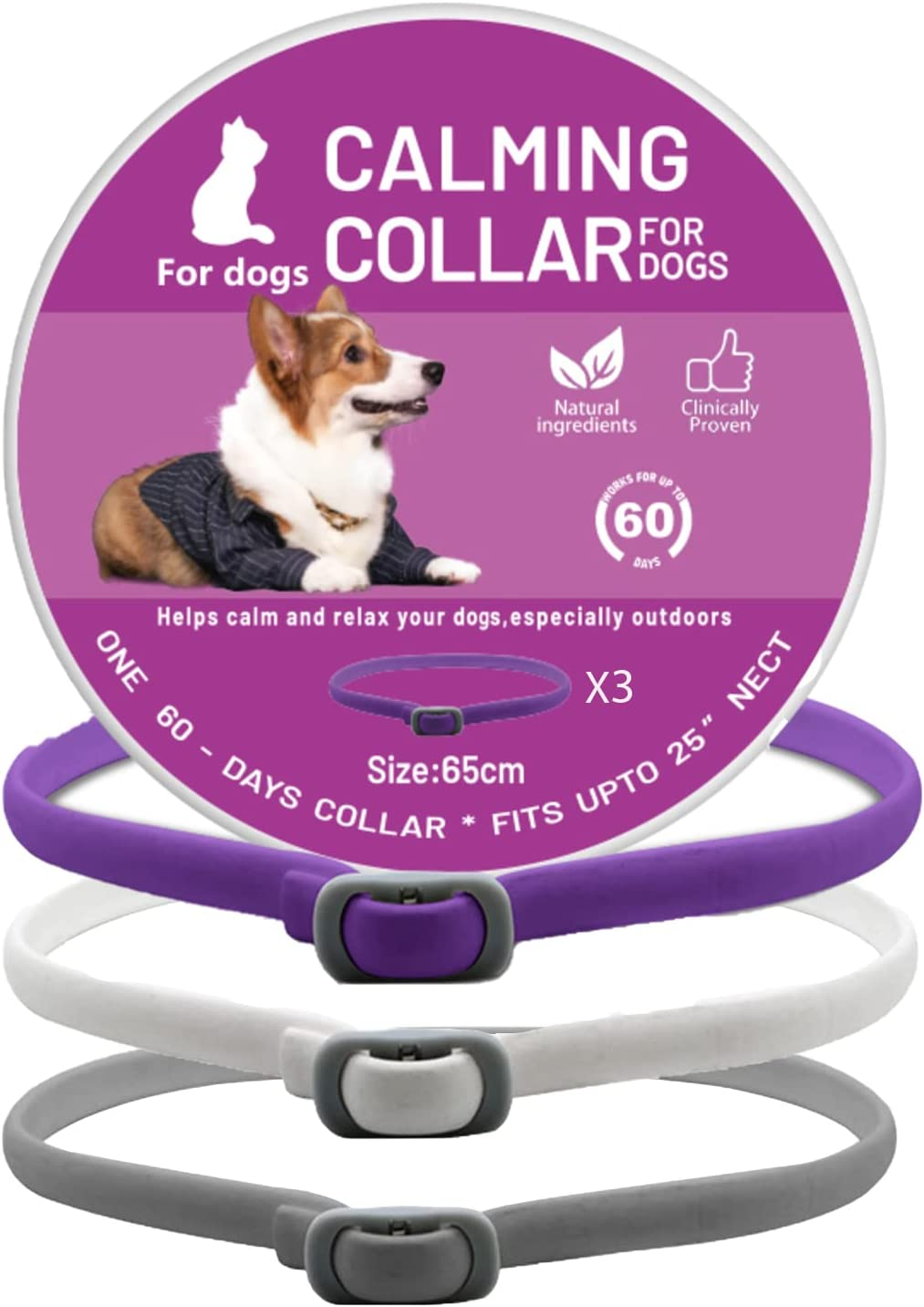 Pets4Luv Calming Collar for Dogs Reduce Anxiety for Your Pets Pheromone Calm Collars Adjustable and Waterproof 3Packs image number 6
