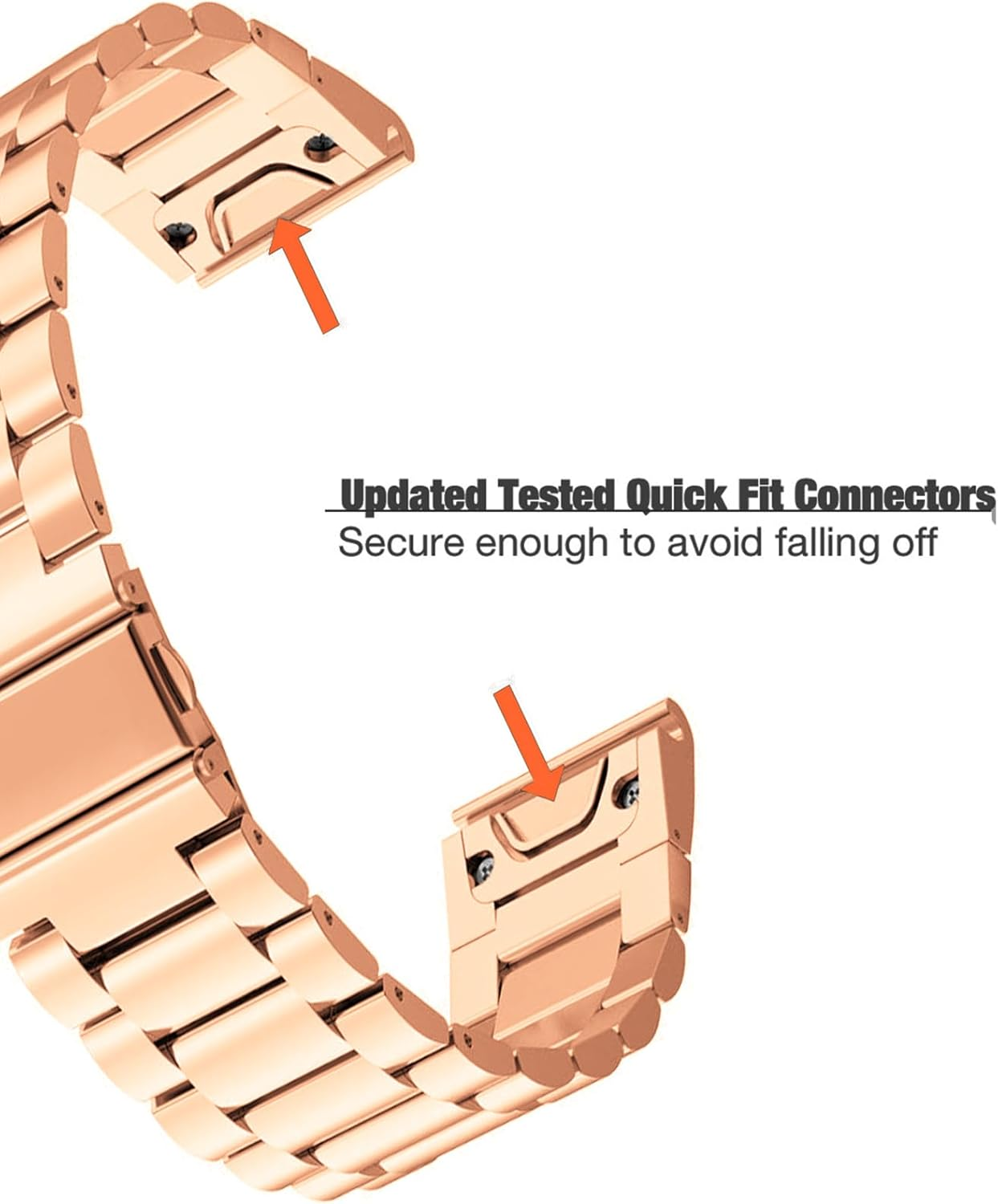 Abanen Stainless Steel Watch Bands for Fenix 5S / Fenix 6S / Fenix 7S / Descent MK2S, 20Mm Quick Fit Metal Adjustable Replacement Wristband Strap for Garmin Epix Pro 42Mm - Black image number 5