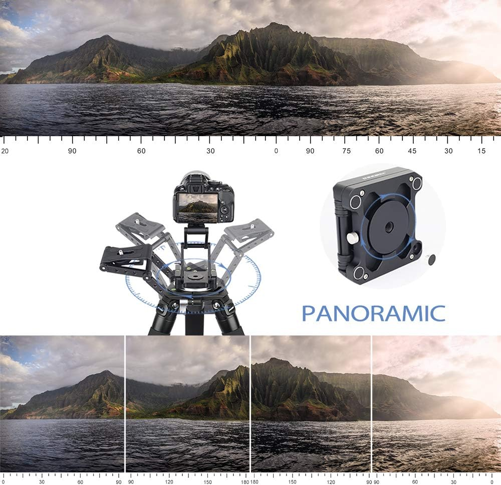 Z-Flex Tilt Tripod Head-Innorel MH5 CNC Aluminum Alloy All Metal Flexible Folding Z Pan 360&deg; Horizontal Rotation with 1/4" and 3/8" Screws, Max Load 6.61Lb for Canon Nikon Sony DSRL Camcorder Slider image number 1