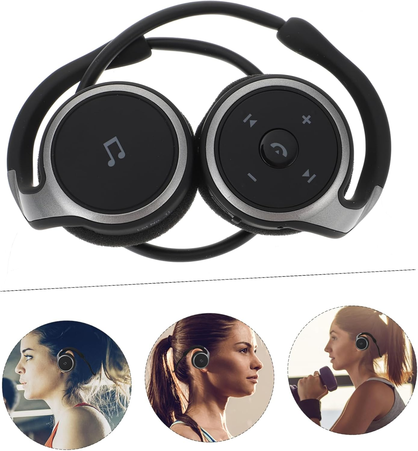 Gatuida Wireless Ear Hook Headphones Sports Earbuds with Volume Control Ergonomic Design for Running and Exercise Comfortable Fit with Glasses Compact Black Wireless Headset for Outdoor