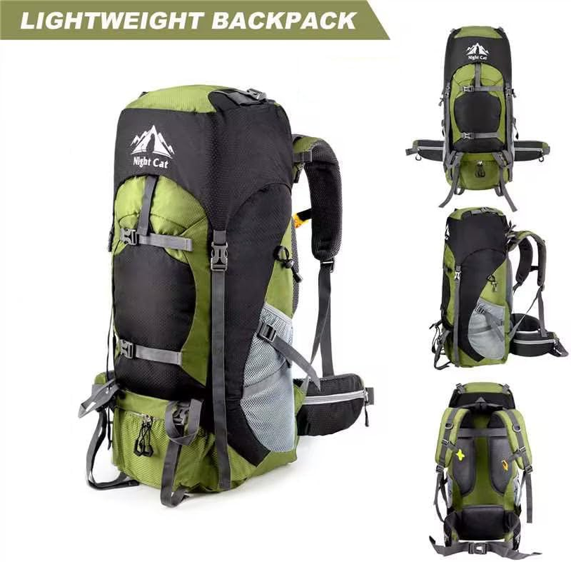 Night Cat Backpack 70L Rucksack Breathable for Trekking Mountaineering Camping Climbing Backpacking image number 1
