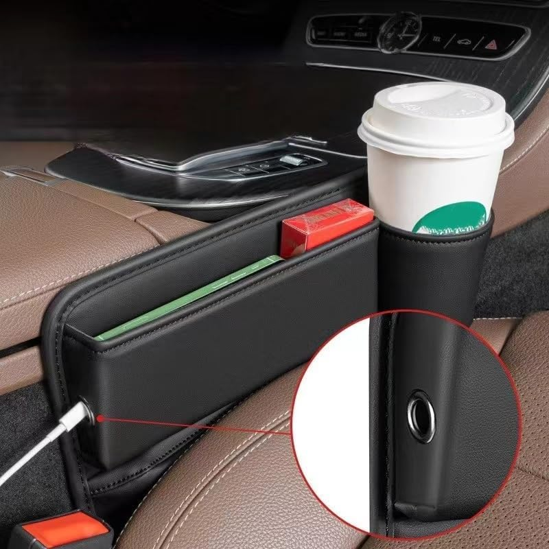 Car Seat Gap Filler,Car Seat Storage Box,Car Seat Gap Bag (Black Right 1) image number 4
