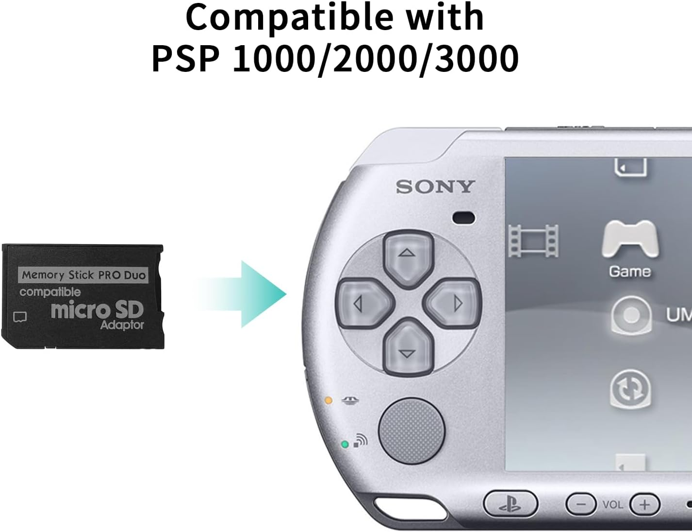 QUMOX Memory Stick Adapter, Micro SD to Memory Stick PRO Duo for PSP, Camera, Handycam image number 1