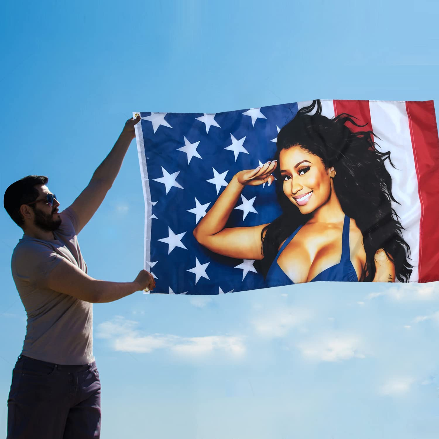 SOULBUTY Nic-Ki Min-Aj American Flag 3X5 Outdoor Indoor Flag USA for Wall-Double Stitched- Polyester with Brass Grommets image number 5