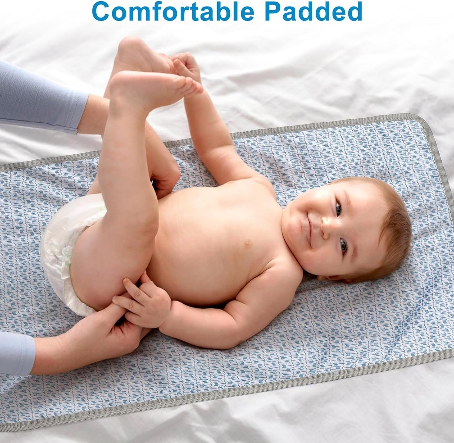 Wiseuwise Portable Diaper Changing Pad, Waterproof Baby Changing Mat, Foldable Portable Travel Changing Pads for Baby, Grey image number 2