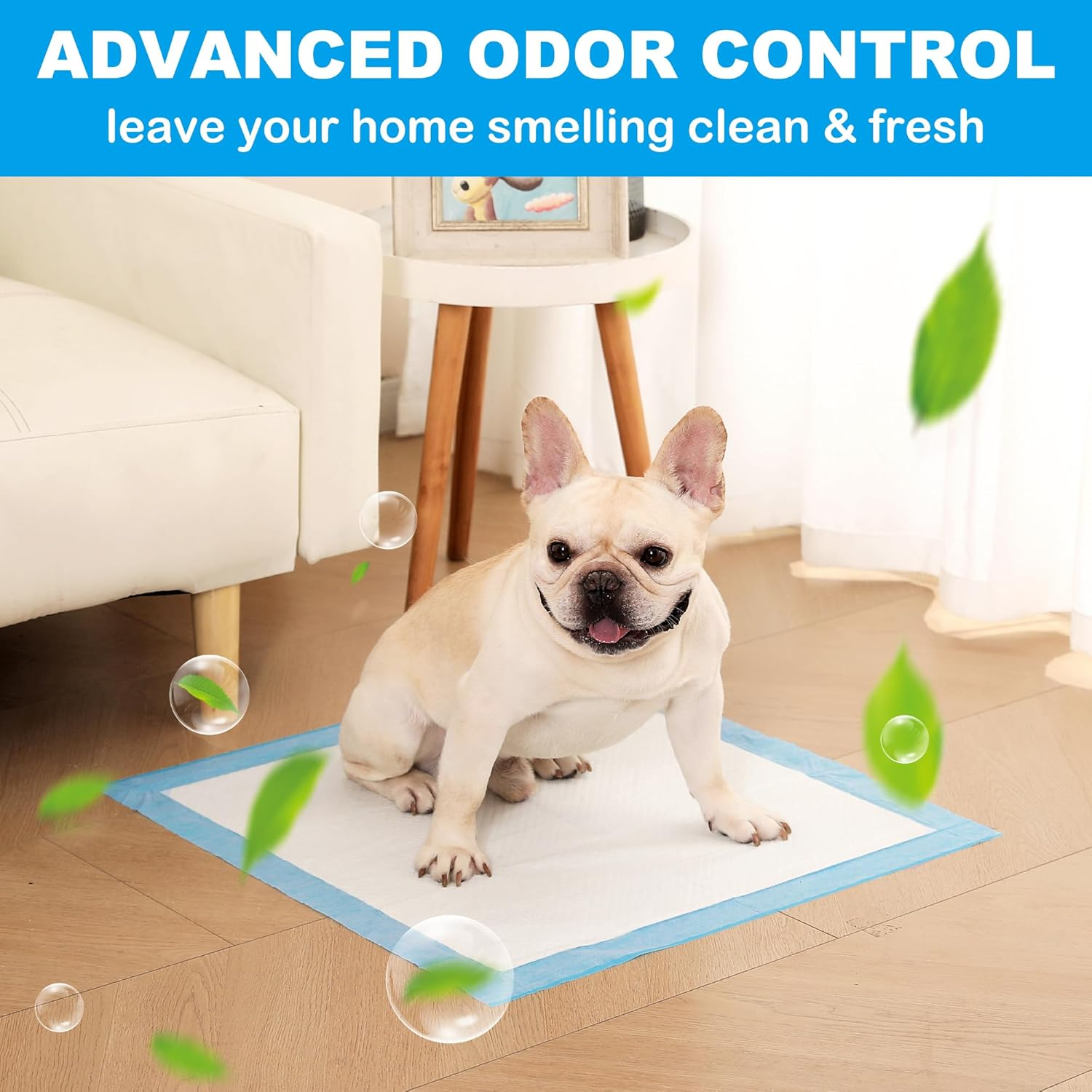 Joyfurever Dog and Puppy Pet Training Pad, Pee Pads,Leakproof, 6 Layers, Quick Absorbency, Regular Size, 23.6 X 23.6 Inches (60Cm*60Cm), Value Pack of 100Pcs, Multi-Function for Pets, Kids, Adults image number 3