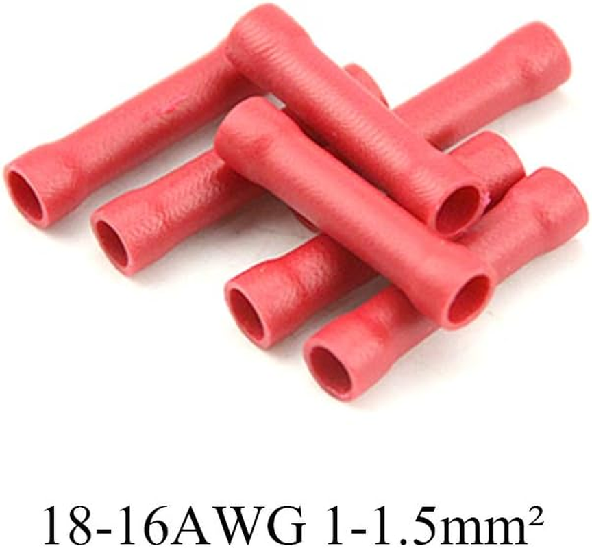 WMYCONGCONG 400 PCS Insulated Straight Wire Butt Splice Terminals Electrical Crimp Connector Assortment Kit image number 1