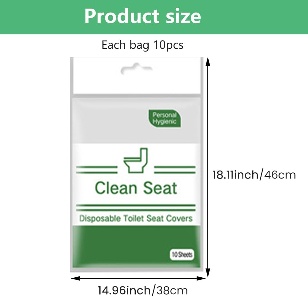 50 Pack Toilet Seat Covers Disposable, Flushable, White, Universal Size, Safe Material, Easy to Use, Travel Essentials for Public Restrooms image number 3