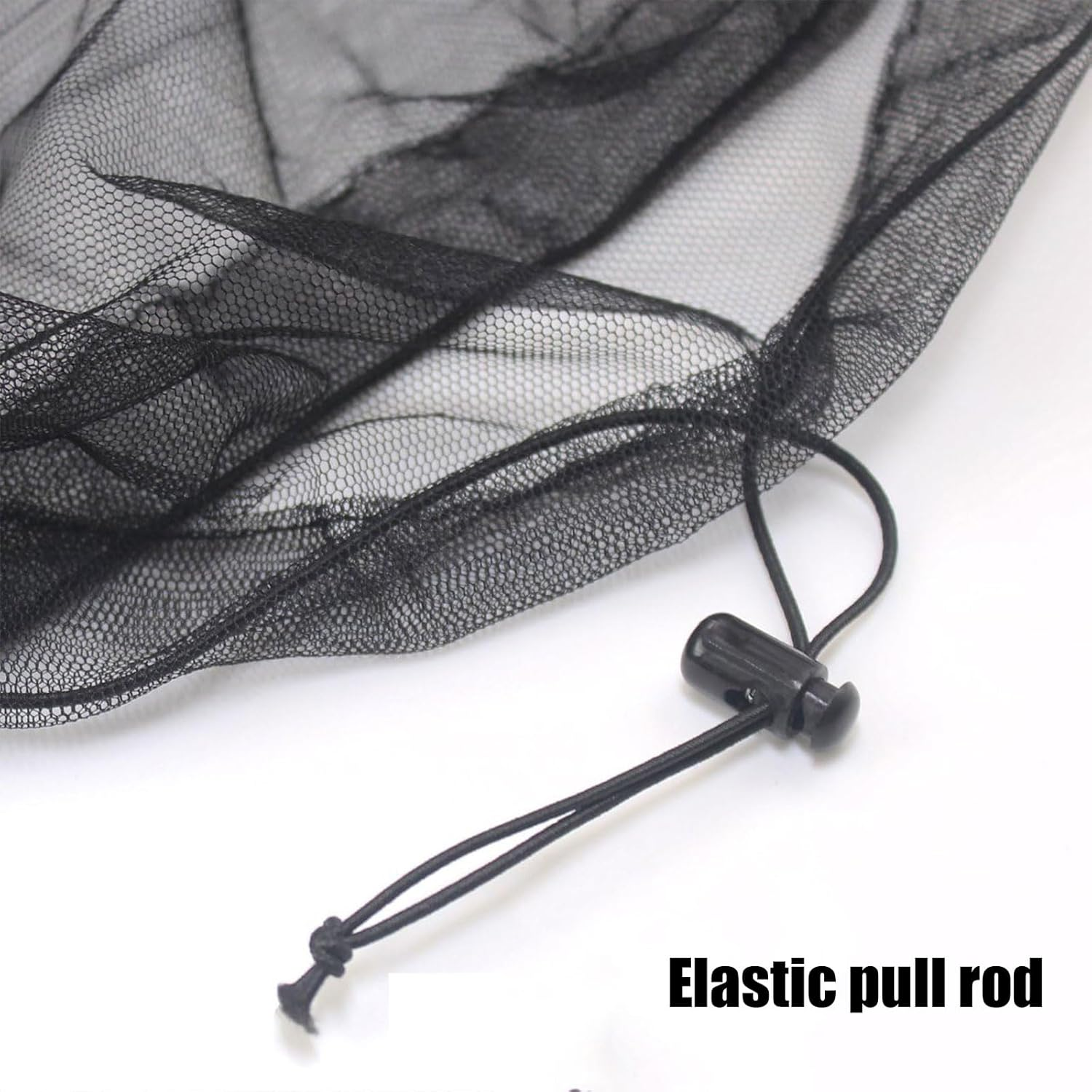 RIBHNXHI Fly & Bug Protection Head Net | Ultra Large & Long, Extra Fine Holes for Camping, Hiking, Fishing, Gardening, Safari | 2 Pack Fits All Hats for Men & Women Black