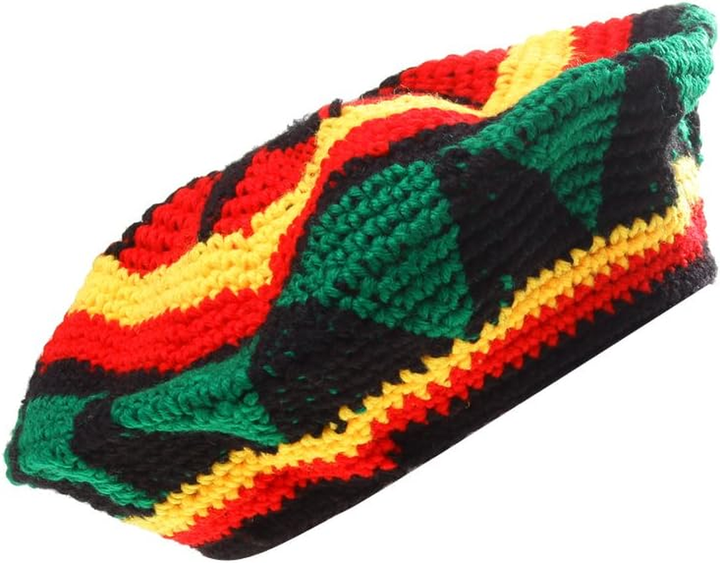 FITYLE Rasta Hat Beanie Reggae Rastafarian Jamaica Roots Tam Hat Rasta Beanie Cap image number 1