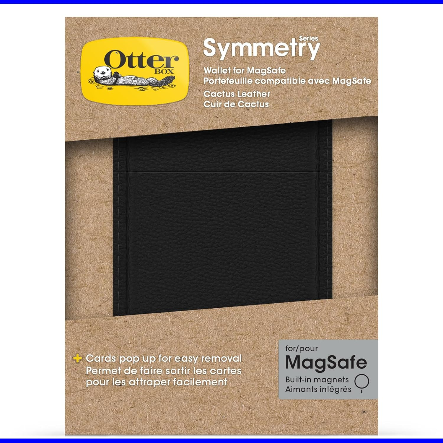 Otterbox Symmetry Cactus Leather Wallet for Magsafe, Soft-Touch Wallet with 2-3 Slots for Cards, Strong Magnetic Alignment and Attachment with Magsafe, Compatbile with Iphone, Black - Black image number 6