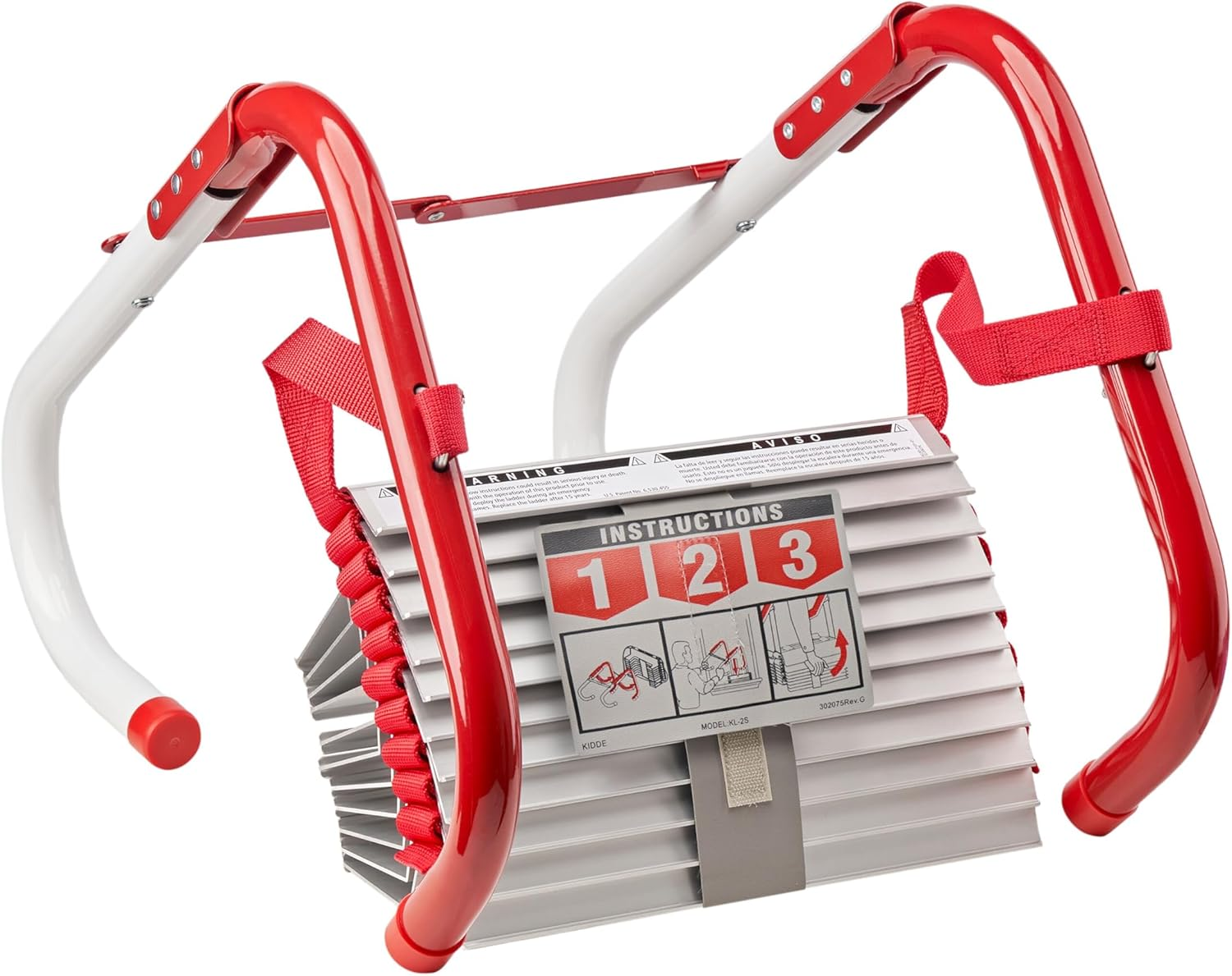 Kidde 468193 KL-2S Two-Story Fire Escape Ladder with Anti-Slip Rungs, 13-Foot Red image number 6