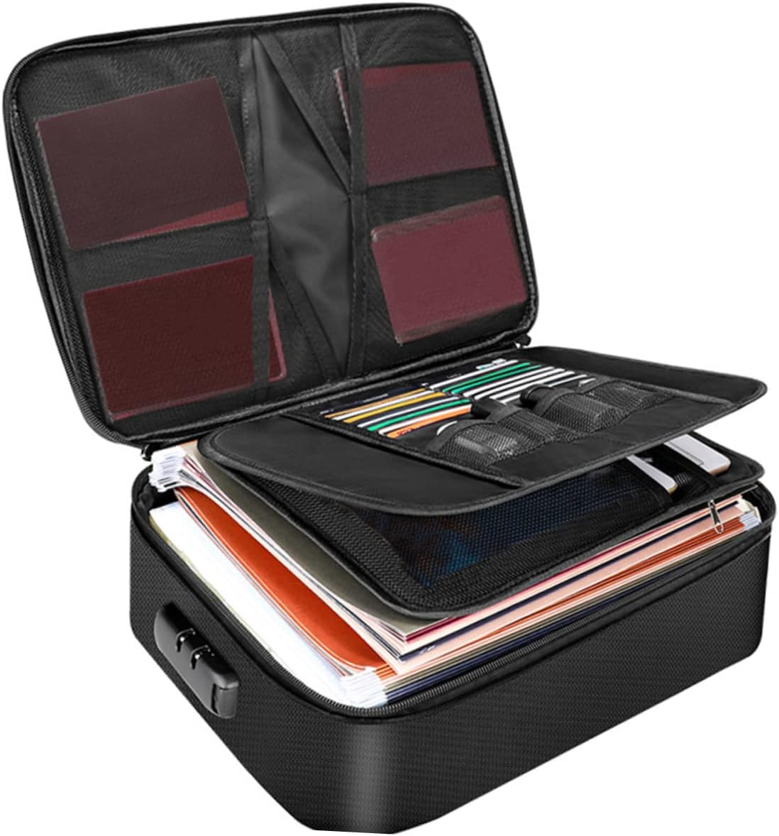 LIFKOME Fireproof Money Safe Document Bag Fireproof File Bag File Storage Pouch for Office image number 2