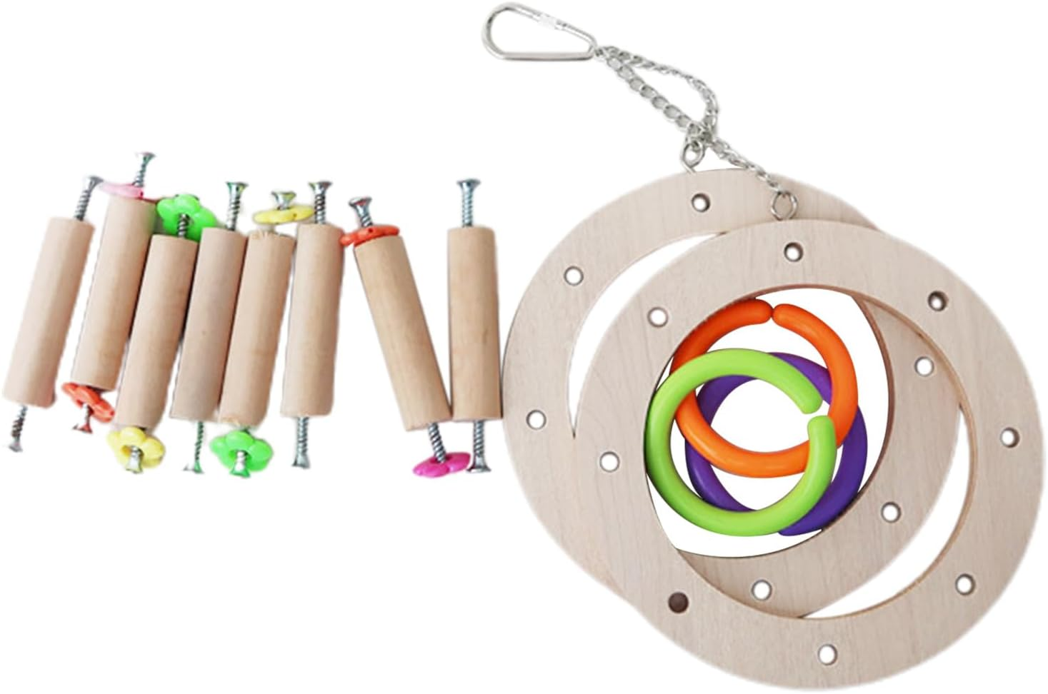 Bird Cage Toy | Bird Climbing Toys,Bird Chewing Toys Swing Toys Cage Accessories for Parrot, Sparrow, Parakeet Maijia image number 1