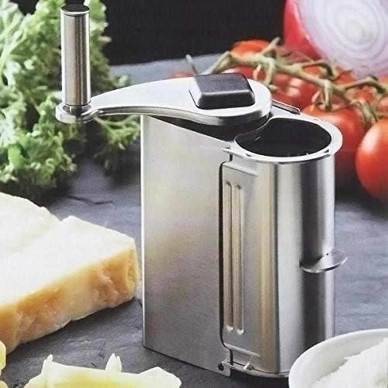 Kitchencraft World of Flavours Rotary Action Parmesan Cheese Grater, Stainless Steel image number 1