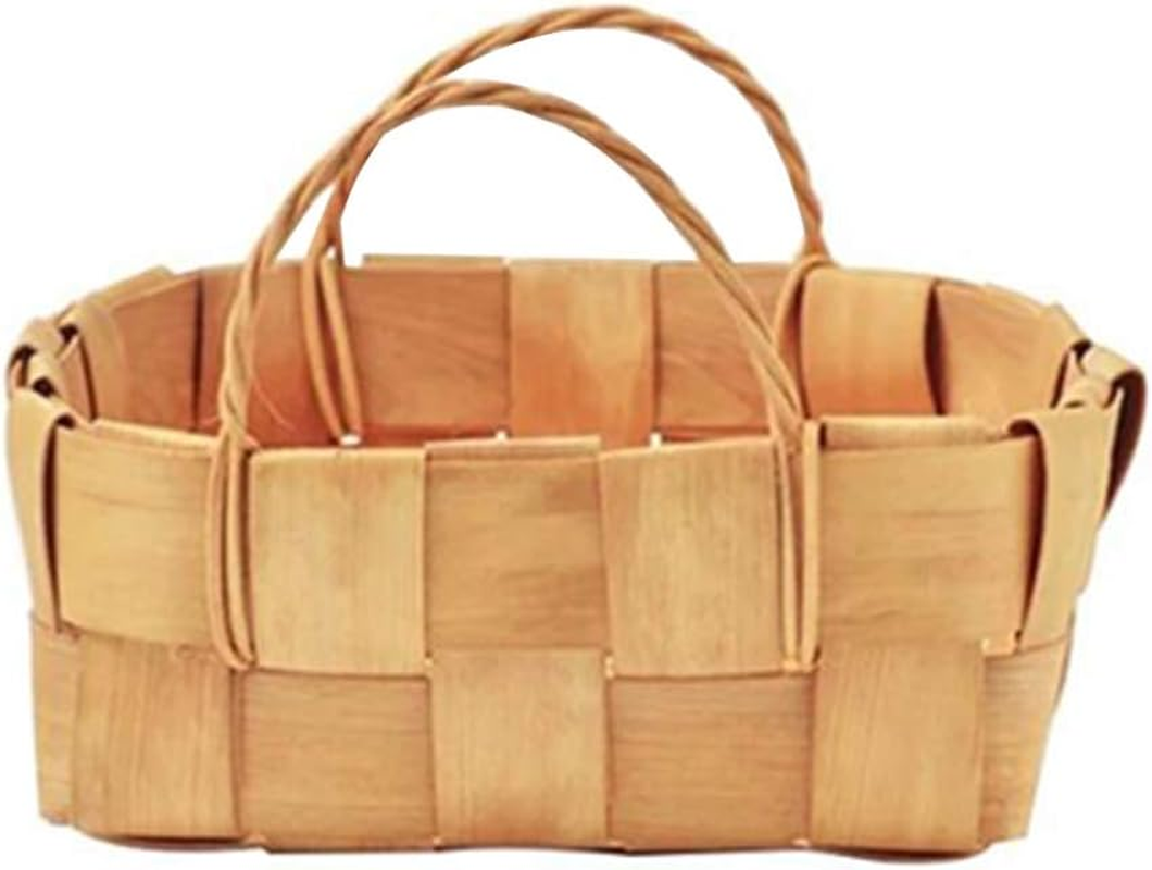 Zerodeko Wood Woven Storage Basket for Home for Fruit Vegetables Sundries Container Handcrafted in S image number 3