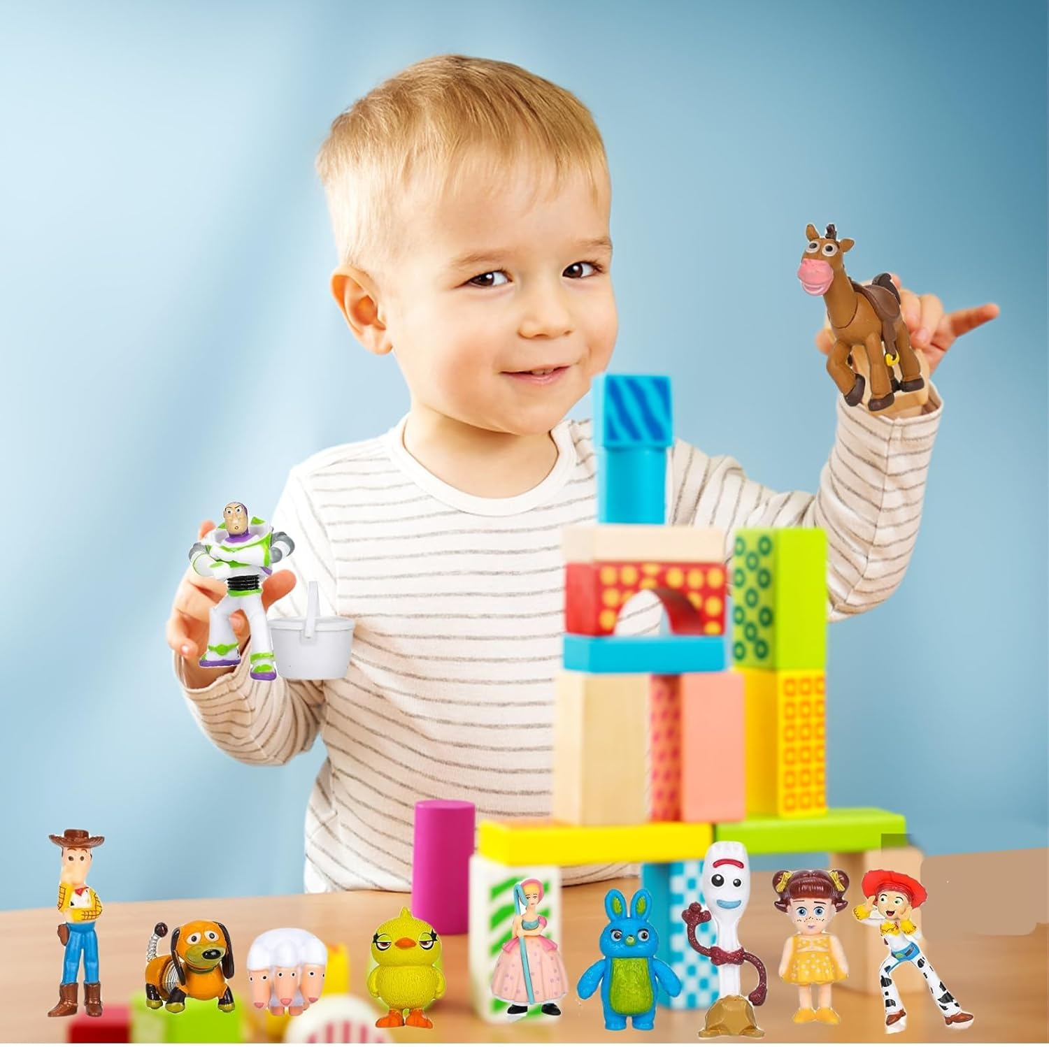 Toy Action Figures Story Toys Set, 1.2-2.8 Inches Tall Action Figures with Woody, Buzz and Jessie,Toy Anime Figurines Story Characters(36 Pack) image number 4