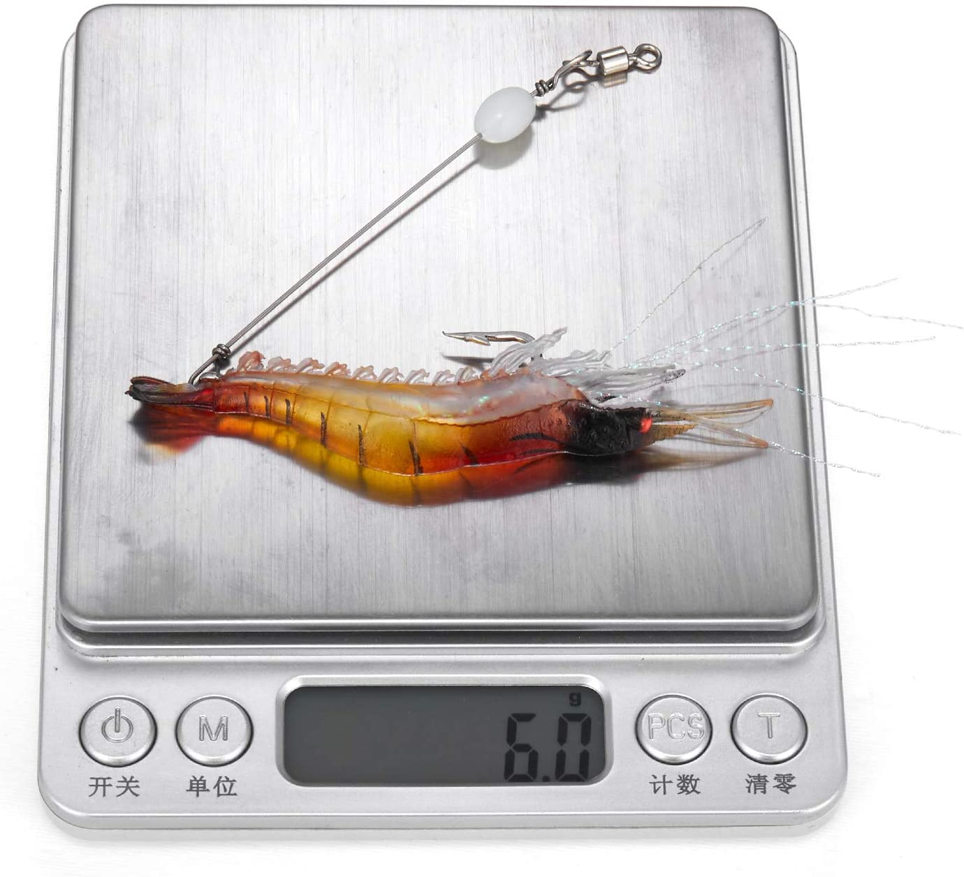 WANBY Fishing Shrimp Lures Artificial Silicone Soft Bait Set Luminous Swimbait Shrimp Fishing Lure with Hooks Fishing Tackle Freshwater/Saltwater - 6 image number 6