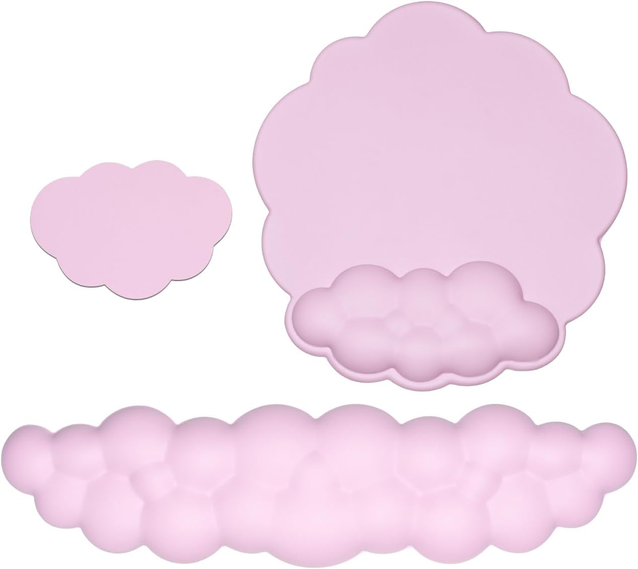 JIKIOU Cloud Mouse Pad Wrist Support, Upgrade Enlarge Leather Mouse Pads Keyboard Wrist Rest, Comfortable Memory Foam Wrist Rest for Computer Laptop Mac Gaming Office and Pain Relief Blue