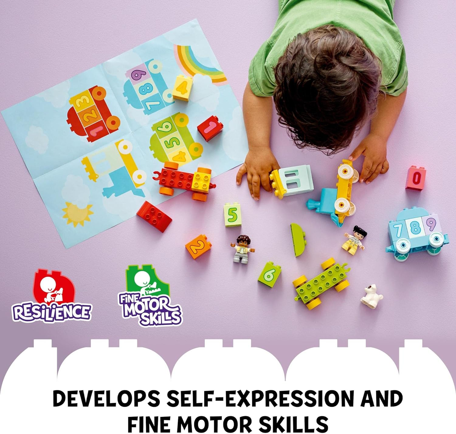 LEGO DUPLO My First Number Train - Learn to Count Building Toy, Learning & Education Kids Toy, Educational Number Blocks Train Helps Preschoolers Learn Counting, Baby and Toddler Toy 10954 image number 3