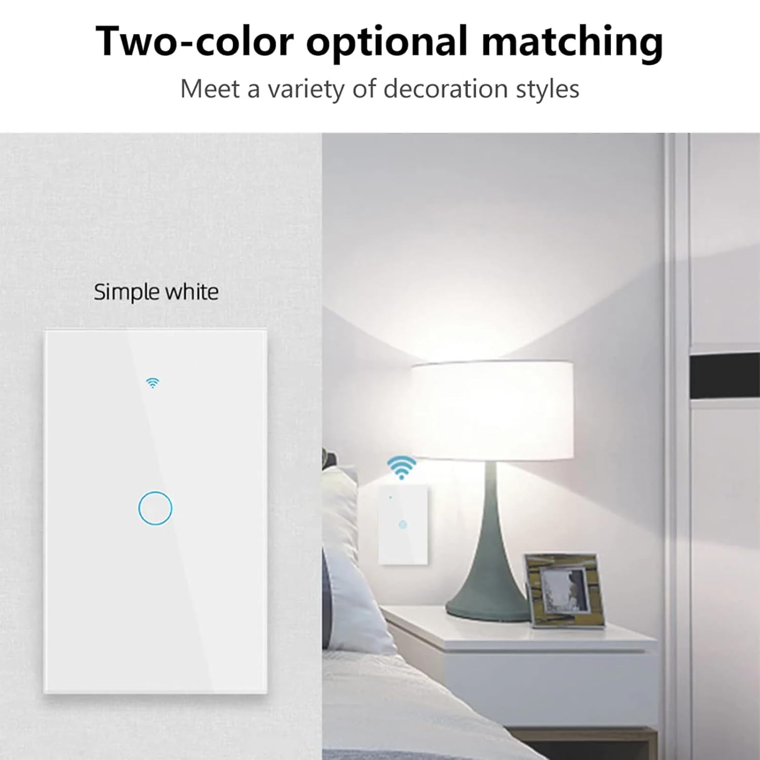 7Pandas Smart Light Switch, Wifi Wall Light Touchpad Switch, Tempered Glass Touch Panel Touch Wall Mount Switches, Compatible with Alexa, Google Assistant, Remote Control, Timer (4Gang-Black) image number 2