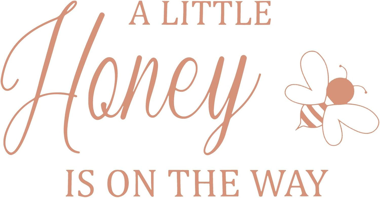 A Little Honey Bee Is on the Way Baby Shower Party Decal, Cute Baby Shower Sign Sticker Bee Themed Gender Reveal Decorations for Backdrop Balloon Arch Nursery Room image number 4