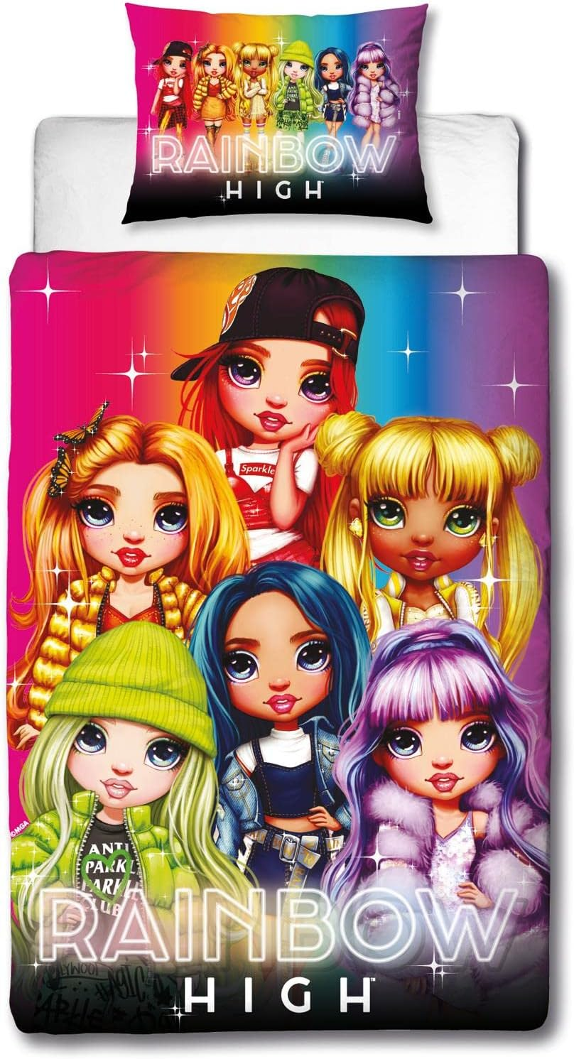 Rainbow High Glow Single Duvet Cover Set/Doona - Multicolour - Polycotton image number 2